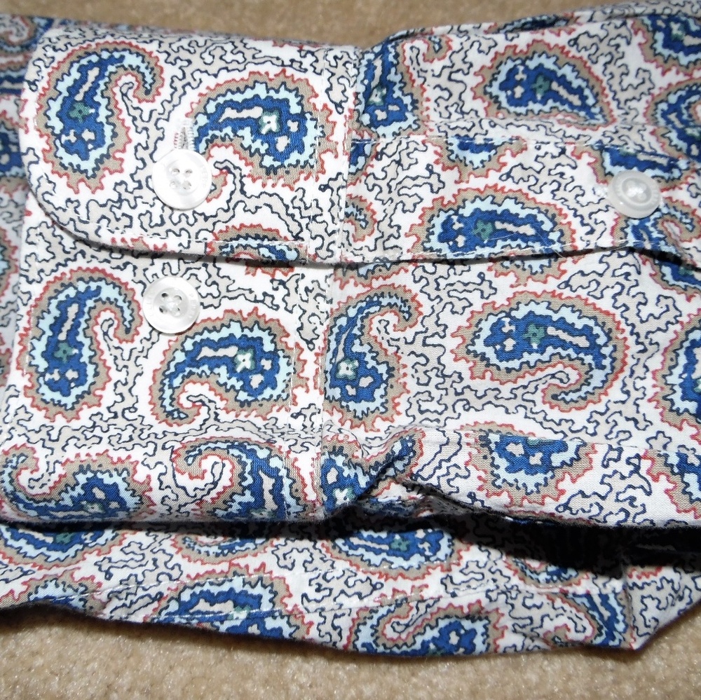 Perry Ellis Paisley Long Sleeve Button Down Shirt - Picture 2 of 4